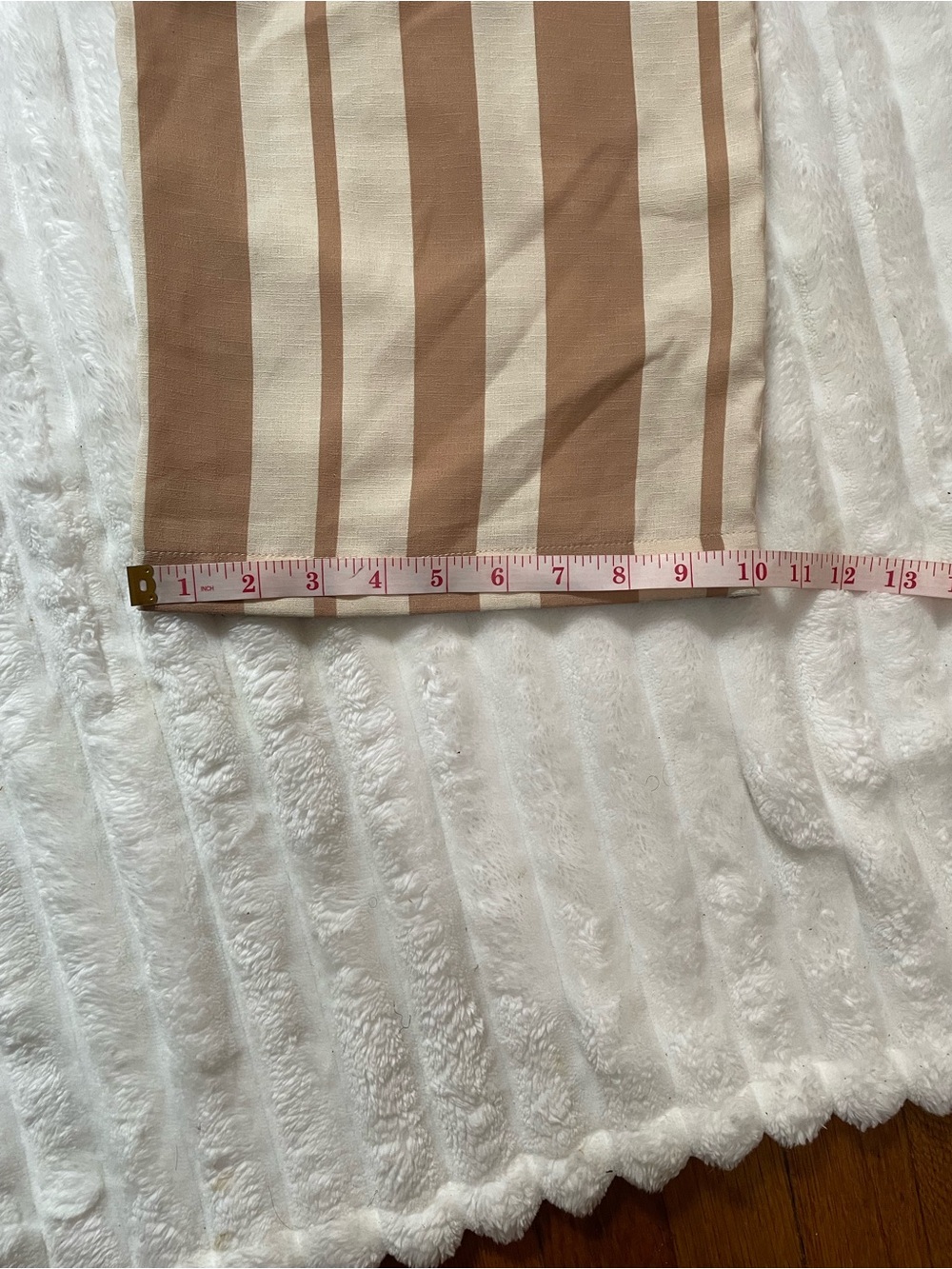 High-Rise Wide-Leg Striped Pants in Tan and Cream - Picture 6 of 15